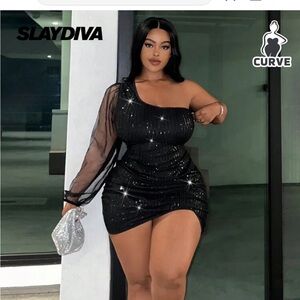 Elegant Black Sequin Dress